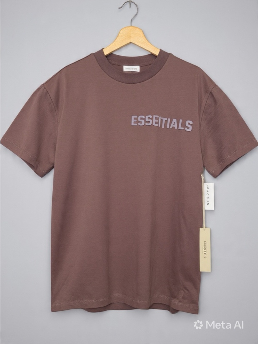 Essentials Short-Sleeve Logo Tee in plum size large